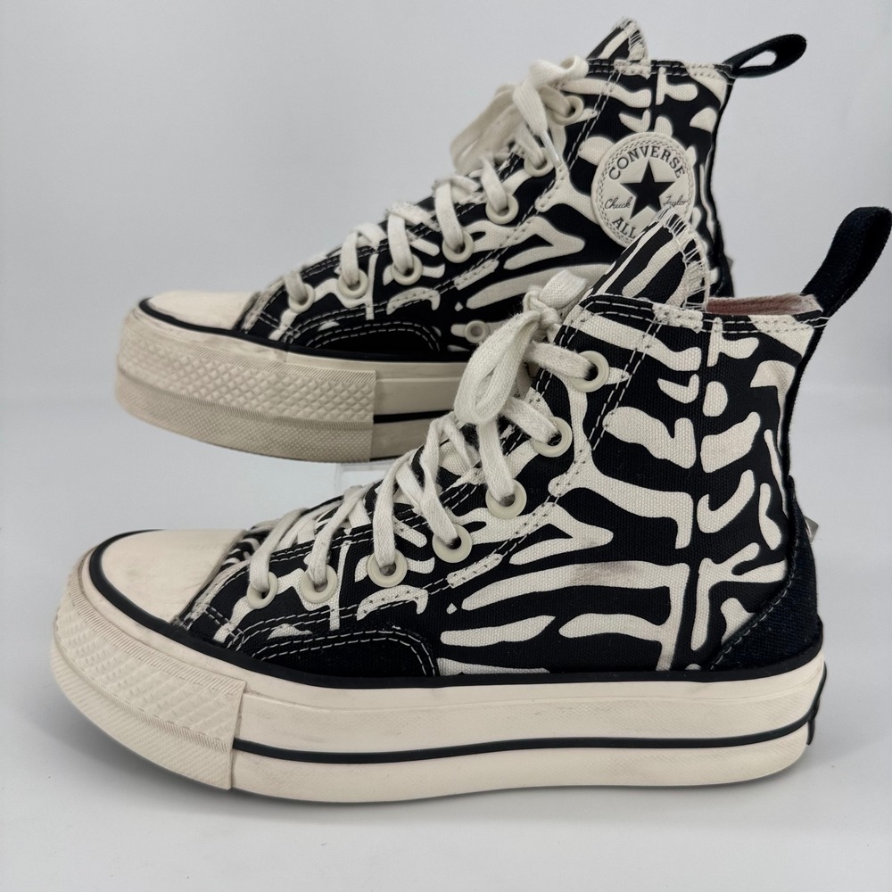 Converse Chuck Taylor All Star Lift Hi Zebra Print Platform Sneakers A03713C 5.5